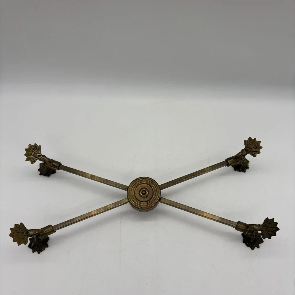 Vintage Regency Style‎ Brass Trivet Stand Adjustable Footed Hot Plate Sideboard